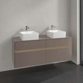 Тумба під раковину Villeroy & Boch Collaro 140х50 см із підсвічуванням ДСП трюфель сірий C048B0VG