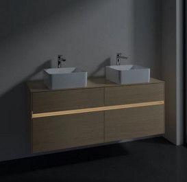 Тумба под раковину Villeroy & Boch Collaro 140х50 см с подсветкой ДСП северный дуб C048B0VJ