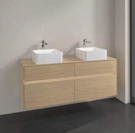 Тумба под раковину Villeroy & Boch Collaro 140х50 см с подсветкой ДСП северный дуб C048B0VJ