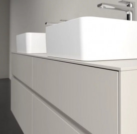 Тумба под раковину Villeroy & Boch Collaro 140х50 см с подсветкой ДСП мягкий серый C048B0VK