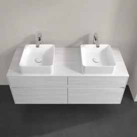 Тумба под раковину Villeroy & Boch Collaro 140х50 см с подсветкой ДСП белое дерево C048B0E8