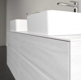 Тумба под раковину Villeroy & Boch Collaro 140х50 см с подсветкой ДСП белое дерево C048B0E8