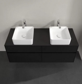 Тумба під раковину Villeroy & Boch Collaro 140х50 см із підсвічуванням МДФ чорний матовий лак C048B0PD