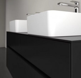 Тумба під раковину Villeroy & Boch Collaro 140х50 см із підсвічуванням МДФ чорний матовий лак C048B0PD