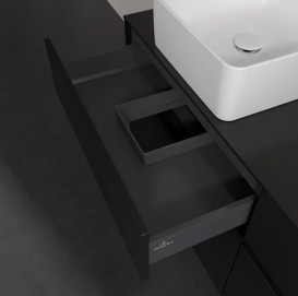 Тумба під раковину Villeroy & Boch Collaro 140х50 см із підсвічуванням МДФ чорний матовий лак C048B0PD