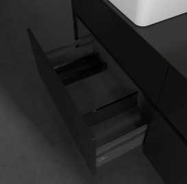 Тумба під раковину Villeroy & Boch Collaro 140х50 см із підсвічуванням МДФ чорний матовий лак C048B0PD