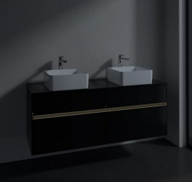 Тумба під раковину Villeroy & Boch Collaro 140х50 см із підсвічуванням МДФ чорний матовий лак C048B0PD