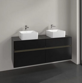 Тумба під раковину Villeroy & Boch Collaro 140х50 см із підсвічуванням МДФ чорний матовий лак C048B0PD