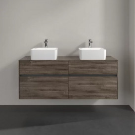 Тумба под раковину Villeroy & Boch Collaro 140х50 см с подсветкой ДСП каменный дуб C048B0RK