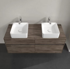 Тумба под раковину Villeroy & Boch Collaro 140х50 см с подсветкой ДСП каменный дуб C048B0RK