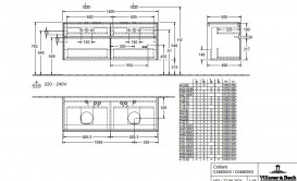Тумба под раковину Villeroy & Boch Collaro 140х50 см с подсветкой ДСП каменный дуб C048B0RK