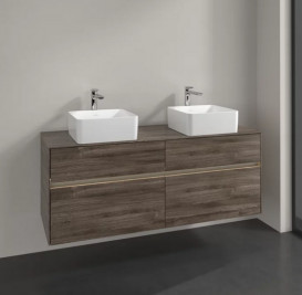 Тумба под раковину Villeroy & Boch Collaro 140х50 см с подсветкой ДСП каменный дуб C048B0RK