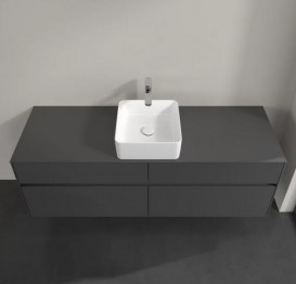 Тумба під раковину Villeroy & Boch Collaro 160х50 см із підсвічуванням МДФ глянсовий сірий C049B0FP