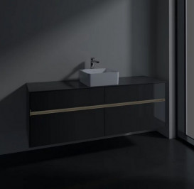 Тумба під раковину Villeroy & Boch Collaro 160х50 см із підсвічуванням МДФ глянсовий сірий C049B0FP