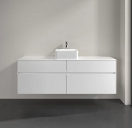 Тумба під раковину Villeroy & Boch Collaro 160х50 см із підсвічуванням ДСП матовий білий C049B0MS