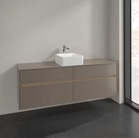 Тумба під раковину Villeroy & Boch Collaro 160х50 см із підсвічуванням ДСП трюфель сірий C049B0VG