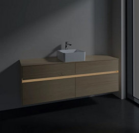 Тумба під раковину Villeroy & Boch Collaro 160х50 см із підсвічуванням ДСП північний дуб C049B0VJ
