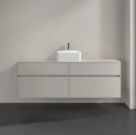 Тумба под раковину Villeroy & Boch Collaro 160х50 см с подсветкой ДСП мягкий серый C049B0VK