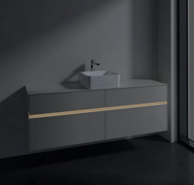 Тумба под раковину Villeroy & Boch Collaro 160х50 см с подсветкой ДСП мягкий серый C049B0VK