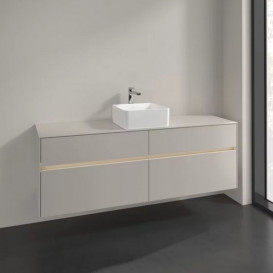 Тумба под раковину Villeroy & Boch Collaro 160х50 см с подсветкой ДСП мягкий серый C049B0VK