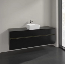 Тумба під раковину Villeroy & Boch Collaro 160х50 см із підсвічуванням МДФ чорний матовий лак C049B0PD