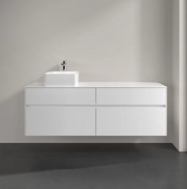 Тумба під раковину Villeroy & Boch Collaro 160х50 см із підсвічуванням МДФ глянсовий білий C050B0DH