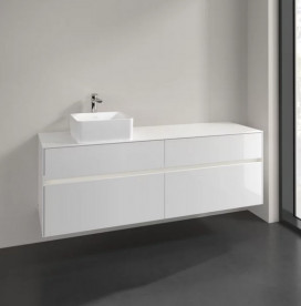 Тумба під раковину Villeroy & Boch Collaro 160х50 см із підсвічуванням МДФ глянсовий білий C050B0DH