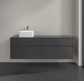 Тумба под раковину Villeroy & Boch Collaro 160х50 см с подсветкой МДФ глянцевый серый C050B0FP