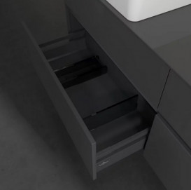 Тумба под раковину Villeroy & Boch Collaro 160х50 см с подсветкой МДФ глянцевый серый C050B0FP