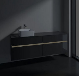 Тумба под раковину Villeroy & Boch Collaro 160х50 см с подсветкой МДФ глянцевый серый C050B0FP