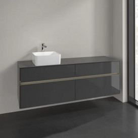 Тумба под раковину Villeroy & Boch Collaro 160х50 см с подсветкой МДФ глянцевый серый C050B0FP