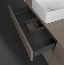 Тумба під раковину Villeroy & Boch Collaro 160х50 см із підсвічуванням ДСП трюфель сірий C050B0VG