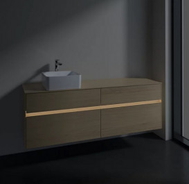 Тумба під раковину Villeroy & Boch Collaro 160х50 см із підсвічуванням ДСП північний дуб C050B0VJ