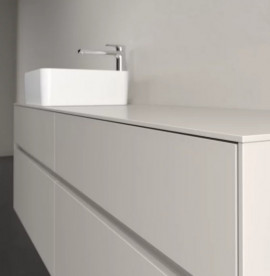 Тумба під раковину Villeroy & Boch Collaro 160х50 см із підсвічуванням ДСП м'який сірий C050B0VK