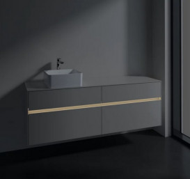 Тумба під раковину Villeroy & Boch Collaro 160х50 см із підсвічуванням ДСП м'який сірий C050B0VK
