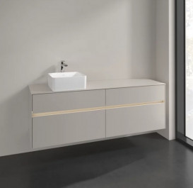 Тумба під раковину Villeroy & Boch Collaro 160х50 см із підсвічуванням ДСП м'який сірий C050B0VK