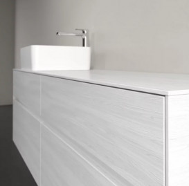 Тумба під раковину Villeroy & Boch Collaro 160х50 см із підсвічуванням ДСП біле дерево C050B0E8