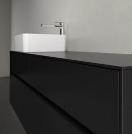 Тумба під раковину Villeroy & Boch Collaro 160х50 см із підсвічуванням МДФ чорний матовий лак C050B0PD