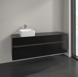 Тумба під раковину Villeroy & Boch Collaro 160х50 см із підсвічуванням МДФ чорний матовий лак C050B0PD