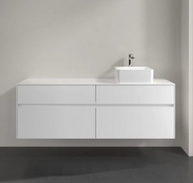 Тумба под раковину Villeroy & Boch Collaro 160х50 см с подсветкой МДФ глянцевый белый C051B0DH