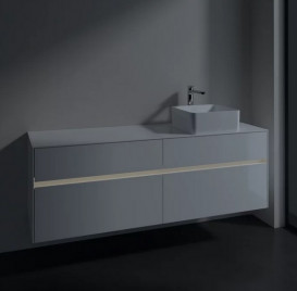 Тумба под раковину Villeroy & Boch Collaro 160х50 см с подсветкой МДФ глянцевый белый C051B0DH