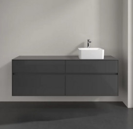 Тумба під раковину Villeroy & Boch Collaro 160х50 см із підсвічуванням МДФ глянсовий сірий C051B0FP