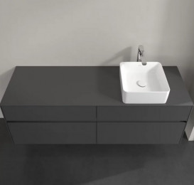 Тумба під раковину Villeroy & Boch Collaro 160х50 см із підсвічуванням МДФ глянсовий сірий C051B0FP