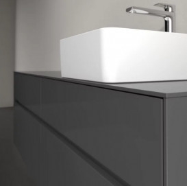 Тумба під раковину Villeroy & Boch Collaro 160х50 см із підсвічуванням МДФ глянсовий сірий C051B0FP