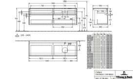 Тумба під раковину Villeroy & Boch Collaro 160х50 см із підсвічуванням МДФ глянсовий сірий C051B0FP