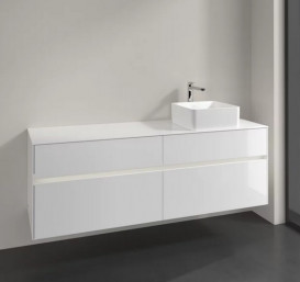 Тумба під раковину Villeroy & Boch Collaro 160х50 см із підсвічуванням ДСП матовий білий C051B0MS