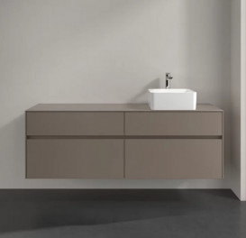 Тумба под раковину Villeroy & Boch Collaro 160х50 см с подсветкой ДСП трюфель серый C051B0VG