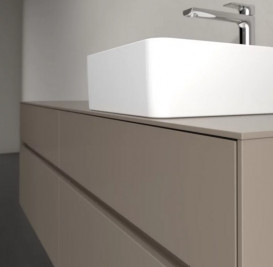 Тумба под раковину Villeroy & Boch Collaro 160х50 см с подсветкой ДСП трюфель серый C051B0VG