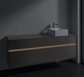 Тумба под раковину Villeroy & Boch Collaro 160х50 см с подсветкой ДСП трюфель серый C051B0VG