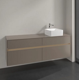 Тумба под раковину Villeroy & Boch Collaro 160х50 см с подсветкой ДСП трюфель серый C051B0VG